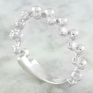 0.40 Carat Diamond 14K White Gold Bubble Ring